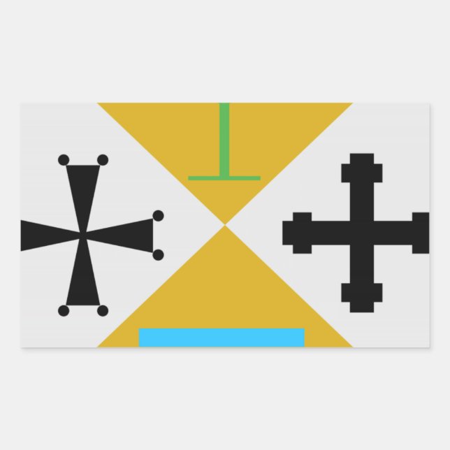 Sticker Rectangulaire Armoiries de la Calabre (Italie) (Devant)