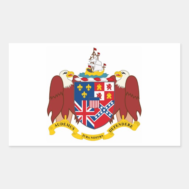 Sticker Rectangulaire Armoiries de l'Alabama sceller la république d'amé (Devant)