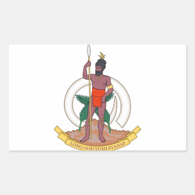 Sticker Rectangulaire Armoiries de Vanuatu (Devant)