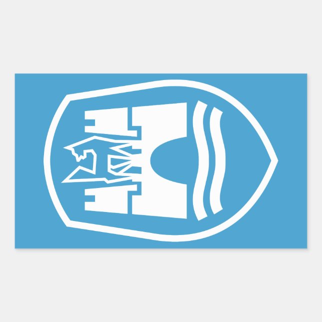 Sticker Rectangulaire Armoiries de Wolfsburg (blanc) (Devant)