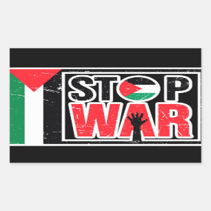 Sticker Rectangulaire Arrêter la guerre - La vie des Palestiniens Matièr