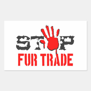 Sticker Rectangulaire Arrêter le commerce de la fourrure