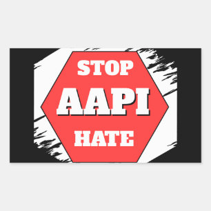 Sticker Rectangulaire Arrêtez la Haine envers les AAPI Rectangulaire