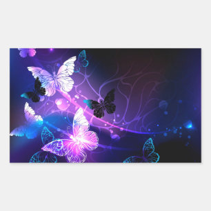Sticker Rectangulaire Arrière - plan avec papillons de nuit