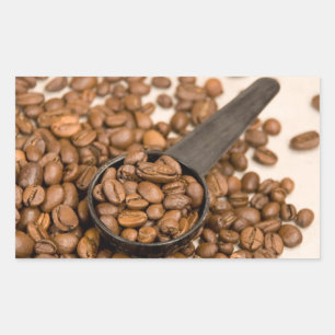 Sticker Rectangulaire Arrière - plan de fèves de café
