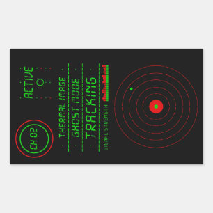 Sticker Rectangulaire Art d'affichage de numériseur de radar de traceur