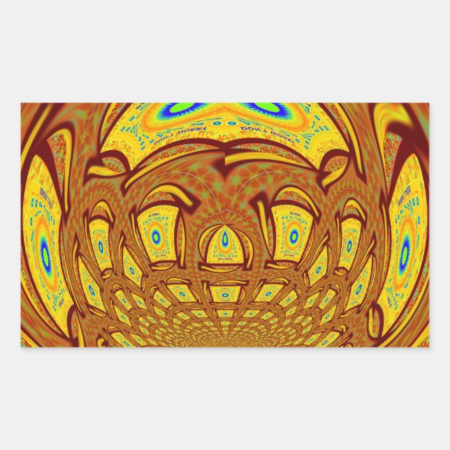 Sticker Rectangulaire Art de baseball jaune doré Imprimer (Devant)