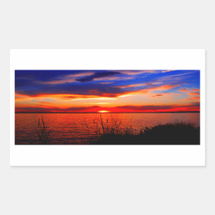 Sticker Rectangulaire Art de coucher du soleil