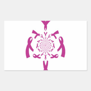 Sticker Rectangulaire Art de sensibilisation au cancer du sein Imprimer