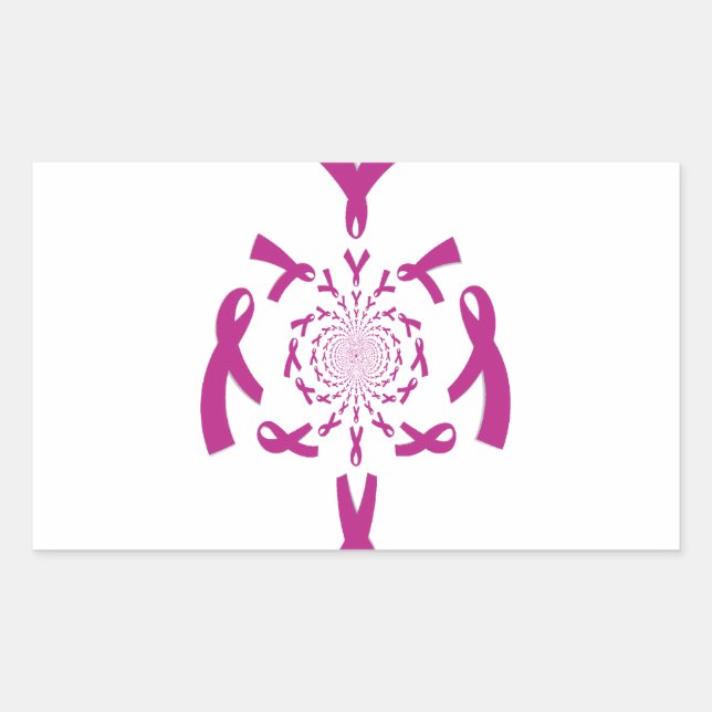 Sticker Rectangulaire Art de sensibilisation au cancer du sein Imprimer (Devant)