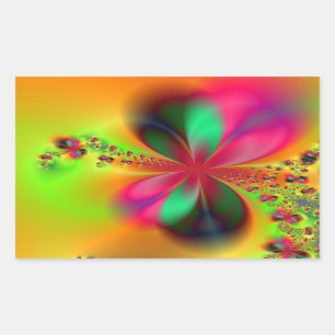 Sticker Rectangulaire Art fractal de danse de feu