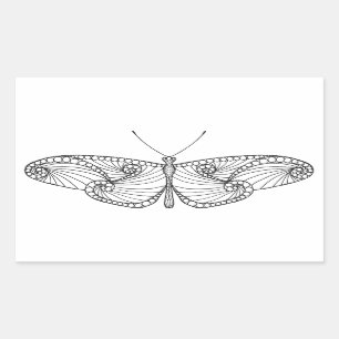Sticker Rectangulaire Art inspiré de papillon
