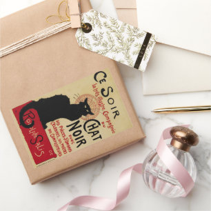 Sticker Rectangulaire Art Nouveau vintage, Ce Soir Conversation Noir Cha