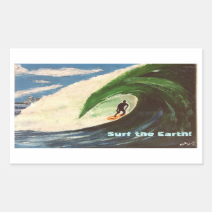 Sticker Rectangulaire Art surfant d'autocollant d'Hawaï de surf de