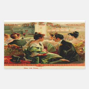 Sticker Rectangulaire Art vintage de boîte à cigares