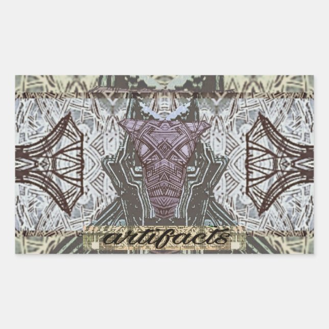 Sticker Rectangulaire artefacts guide masqué (Devant)