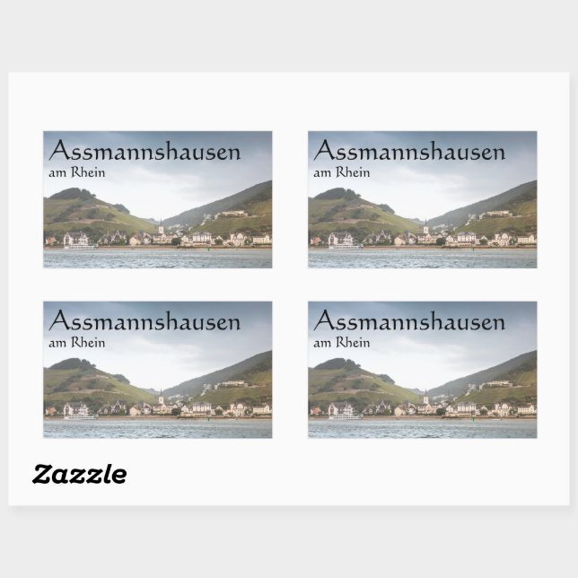 Sticker Rectangulaire Assmannshausen Allemagne (Feuille)