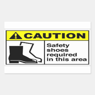 Sticker Rectangulaire ATTENTION Chaussures de sécurité
