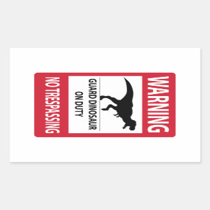 Sticker Rectangulaire Aucun signe de violation de propriété (T-Rex)