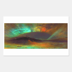 Sticker Rectangulaire Aurora boréale, aurores boréales