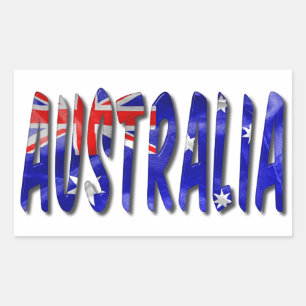 Sticker Rectangulaire Australie Mot Avec Drapeau