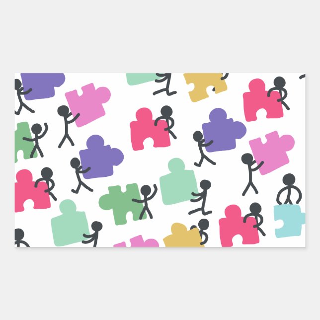 Sticker Rectangulaire autistes (Devant)