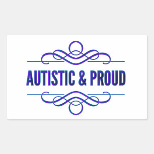 Sticker Rectangulaire Autistique et fière perruque pourpre