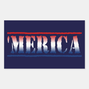 Sticker Rectangulaire 'Autocollants blancs de MERICA et bleus rouges