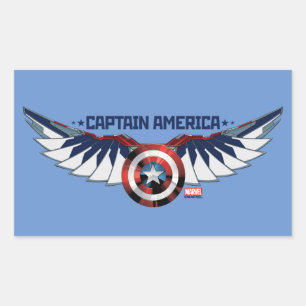 Sticker Rectangulaire Avengers   Captain America Shield avec ailes