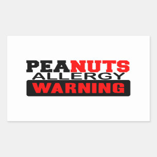 Sticker Rectangulaire Avertissement d'allergie d'arachides