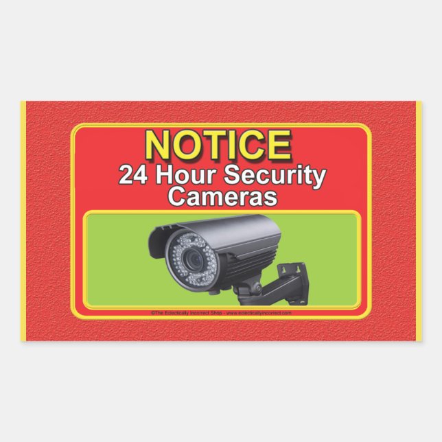 Sticker Rectangulaire Avertissement de la caméra de sécurité (Devant)