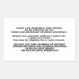 Sticker Rectangulaire avis de distributeur