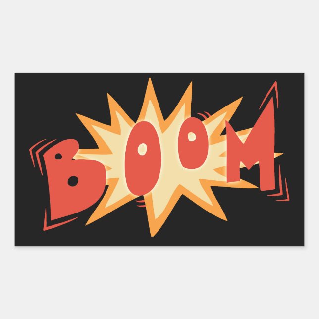 STICKER RECTANGULAIRE B O O M (Devant)