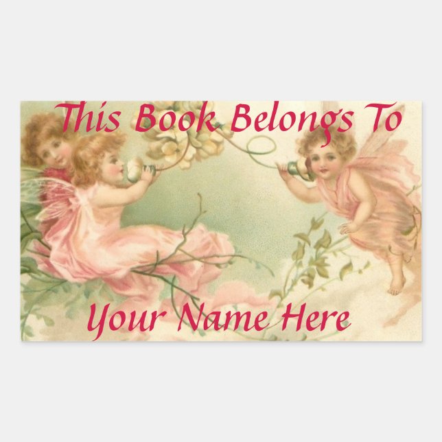 Sticker Rectangulaire Baby Fairies Nom du livre Plaque (Devant)