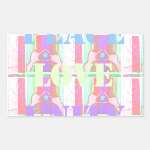 Sticker Rectangulaire Baby Kids Peace Love Unity Hakuna Matata design.p