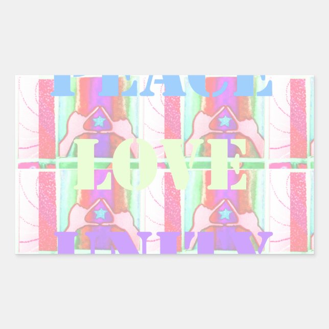Sticker Rectangulaire Baby Kids Peace Love Unity Hakuna Matata design.p (Devant)