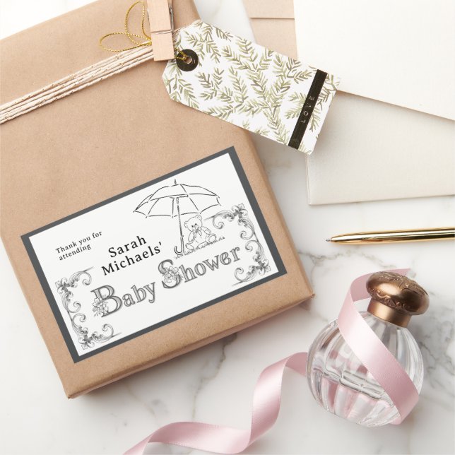 Sticker Rectangulaire Baby shower Artsy (Cadeaux)