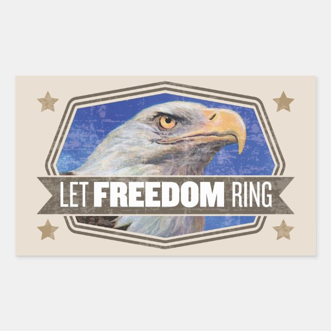 Sticker Rectangulaire Bague de liberté Eagle-Let (Devant)
