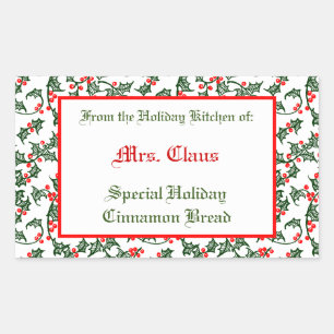 Sticker Rectangulaire Baguette à cuisson modifiable aux baies rouges Hol