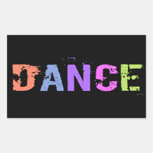 Sticker Rectangulaire Baguette de mot de danse art