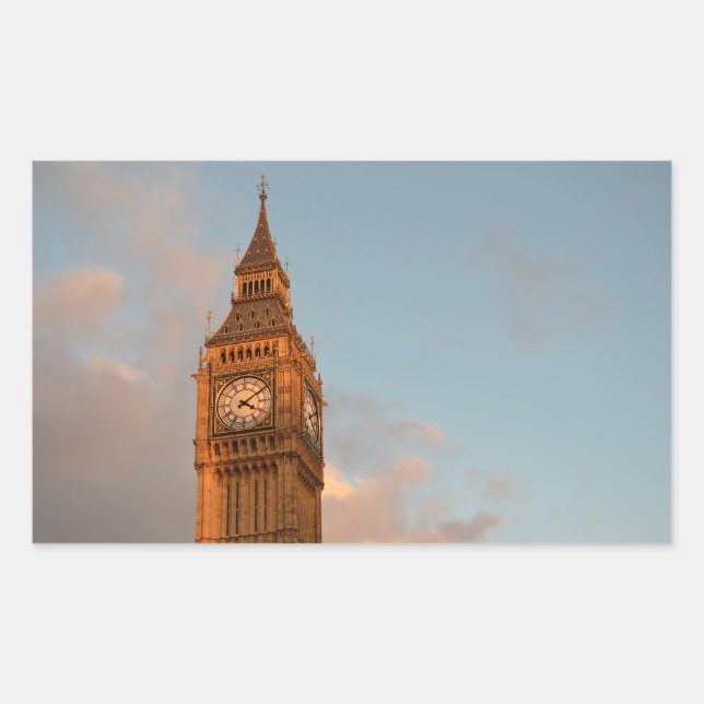 Sticker Rectangulaire Baguette photo rectangulaire Big Ben à Londres (Devant)