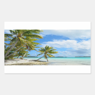 Sticker Rectangulaire Baguette rectangulaire de plage de sable blanc de 