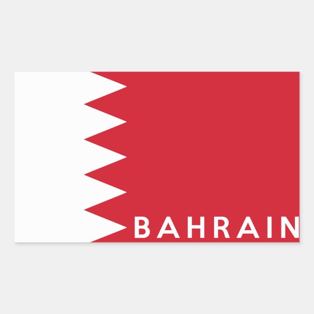 Sticker Rectangulaire bahreïn nom du symbole du pays (Devant)