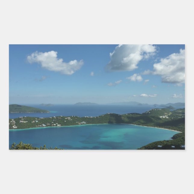 Sticker Rectangulaire Baie de Magens, scene de l'île St Thomas Beautiful (Devant)