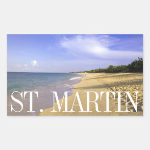 Sticker Rectangulaire Baie Longue Long Bay Beach, St. Martin