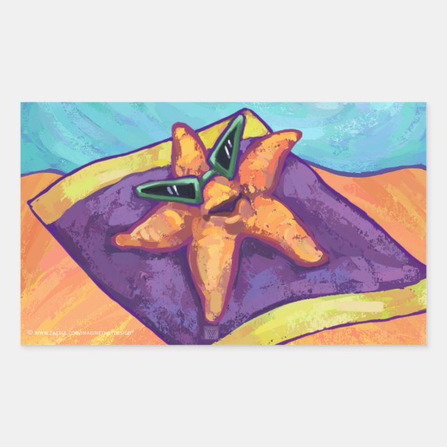 Sticker Rectangulaire Bain de soleil Starfish (Devant)