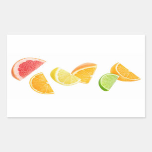 Sticker Rectangulaire Baisse des tranches d'agrumes