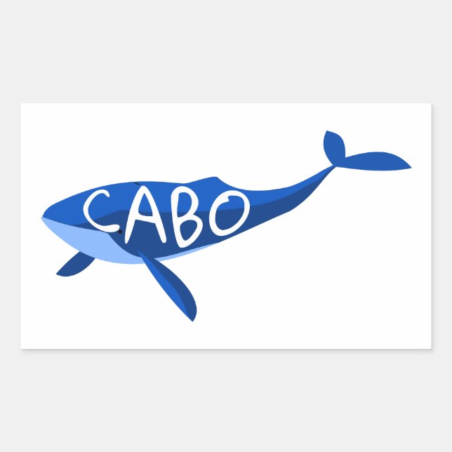 Sticker Rectangulaire Baleine de Cabo Mexique (Devant)