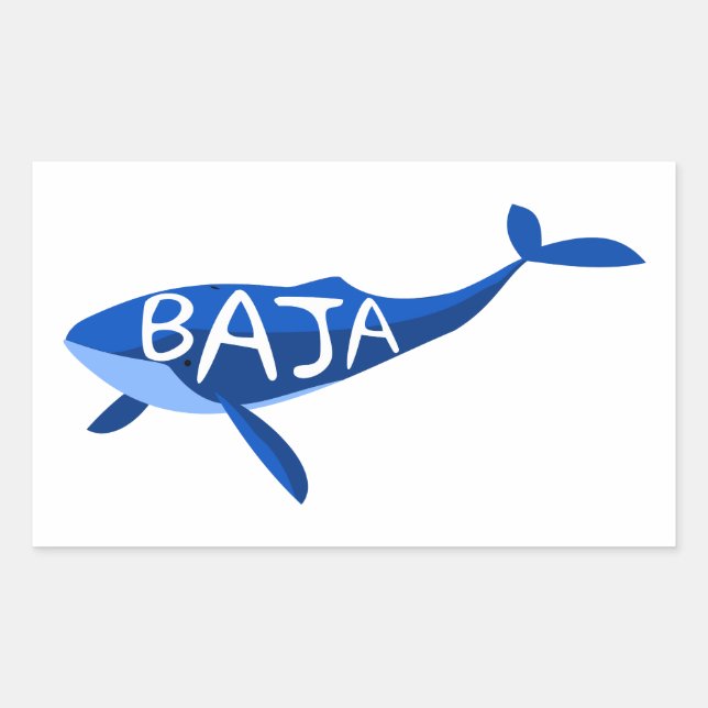 Sticker Rectangulaire Baleine de la Basse Californie du Mexique (Devant)