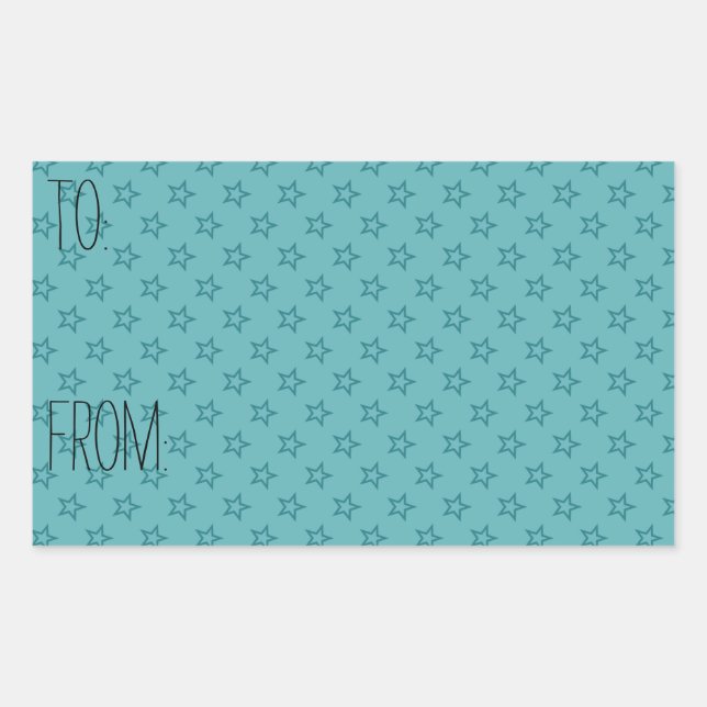 Sticker Rectangulaire Balise cadeau Aqua Stars (Devant)